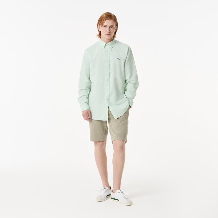 Мужская рубашка Lacoste из смеси хлопка и льна
