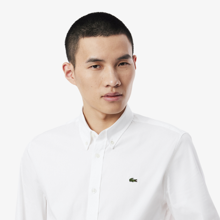 Мужская хлопковая рубашка Lacoste Slim Fit