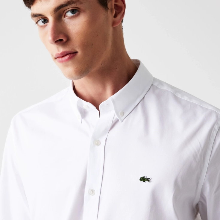 Мужская хлопковая рубашка Lacoste Slim Fit