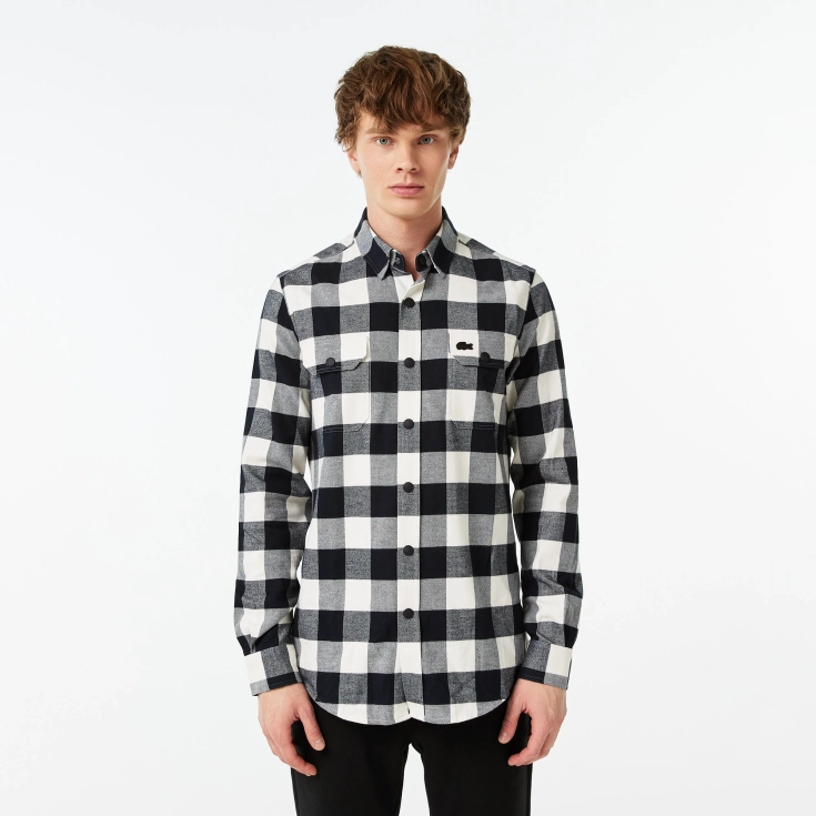 Мужская клетчатая рубашка Lacoste Slim Fit
