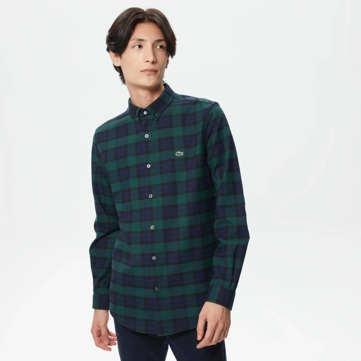Мужская клетчатая рубашка Lacoste Slim Fit
