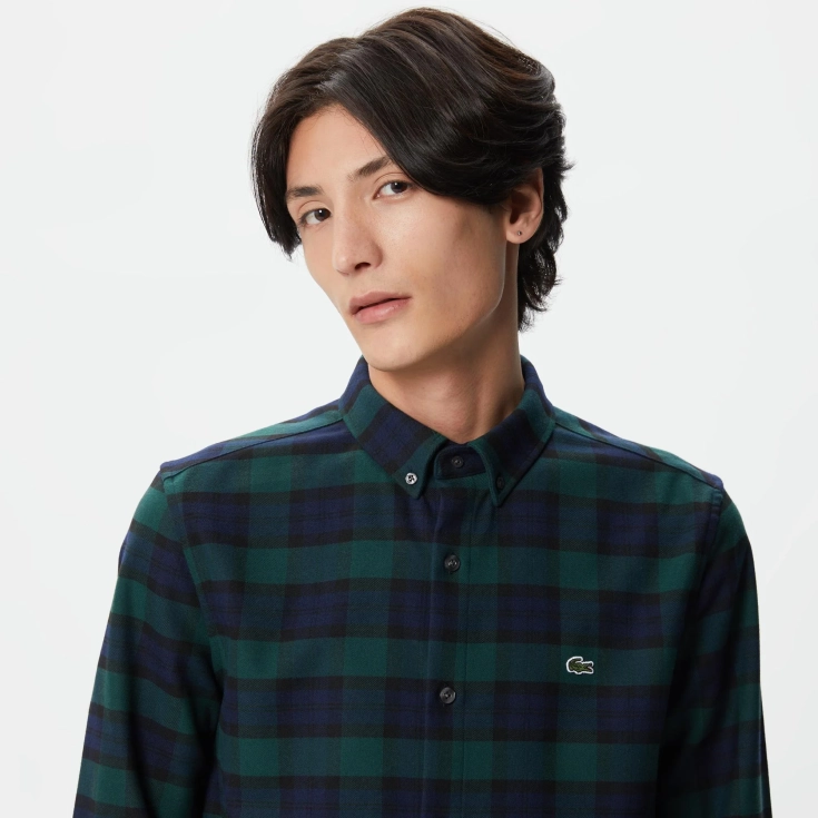 Мужская клетчатая рубашка Lacoste Slim Fit