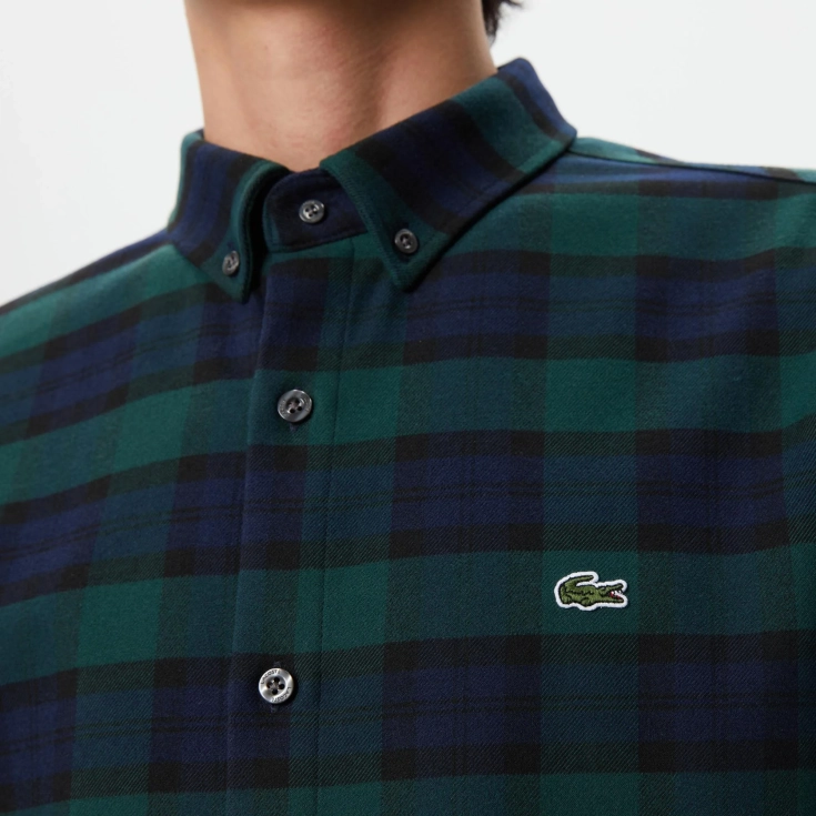 Мужская клетчатая рубашка Lacoste Slim Fit