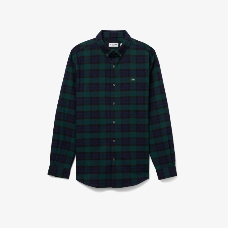 Мужская клетчатая рубашка Lacoste Slim Fit