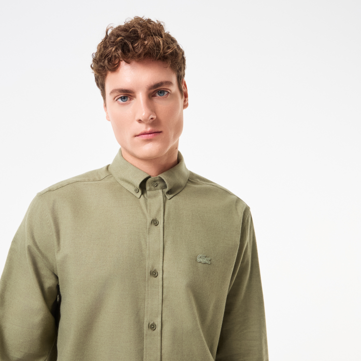 Мужская рубашка Lacoste из смеси хлопка и шерсти