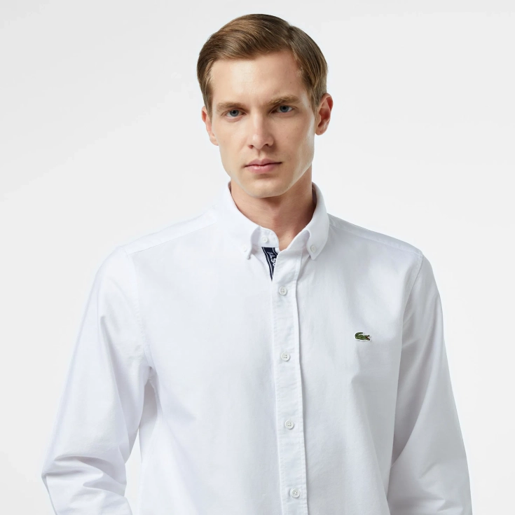 Мужская хлопковая рубашка Lacoste Slim Fit