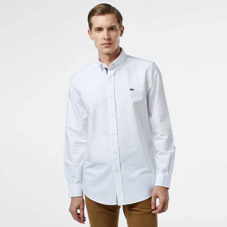 Мужская хлопковая рубашка Lacoste Slim Fit