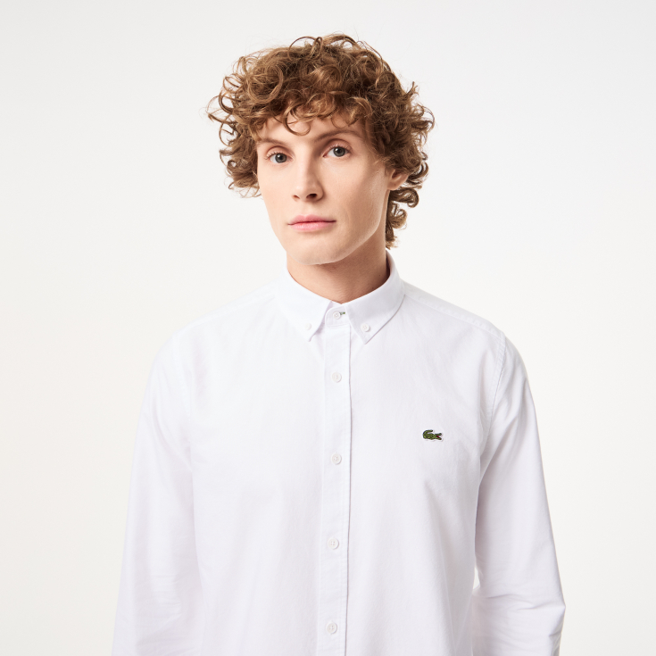 Мужская хлопковая рубашка Lacoste Slim Fit