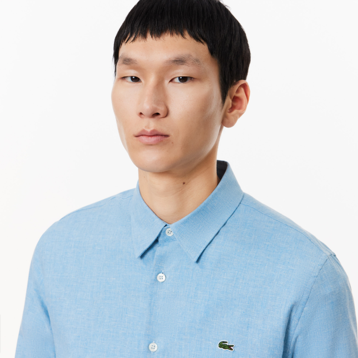 Мужская хлопковая рубашка Lacoste Slim Fit