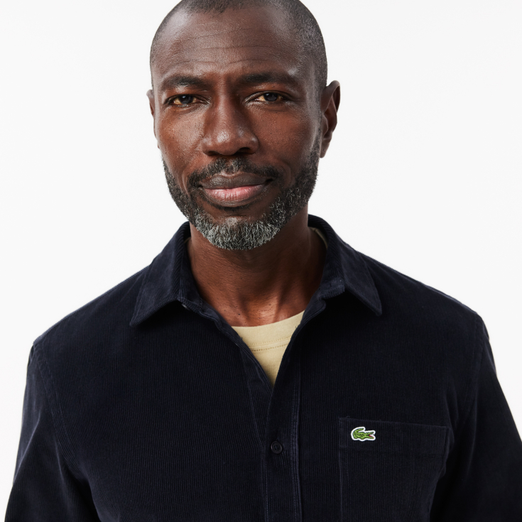 Мужская хлопковая велюровая рубашка Lacoste Regular Fit