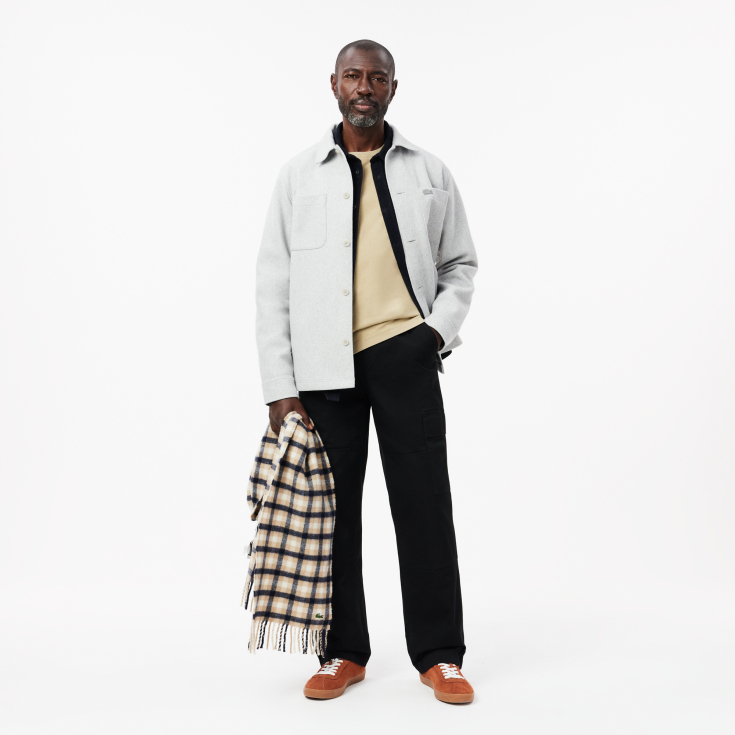 Мужская хлопковая велюровая рубашка Lacoste Regular Fit