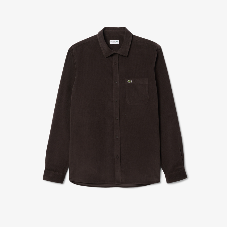 Мужская хлопковая велюровая рубашка Lacoste Regular Fit