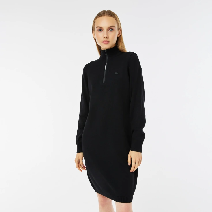 Женское платье Lacoste с длинным рукавом на молнии