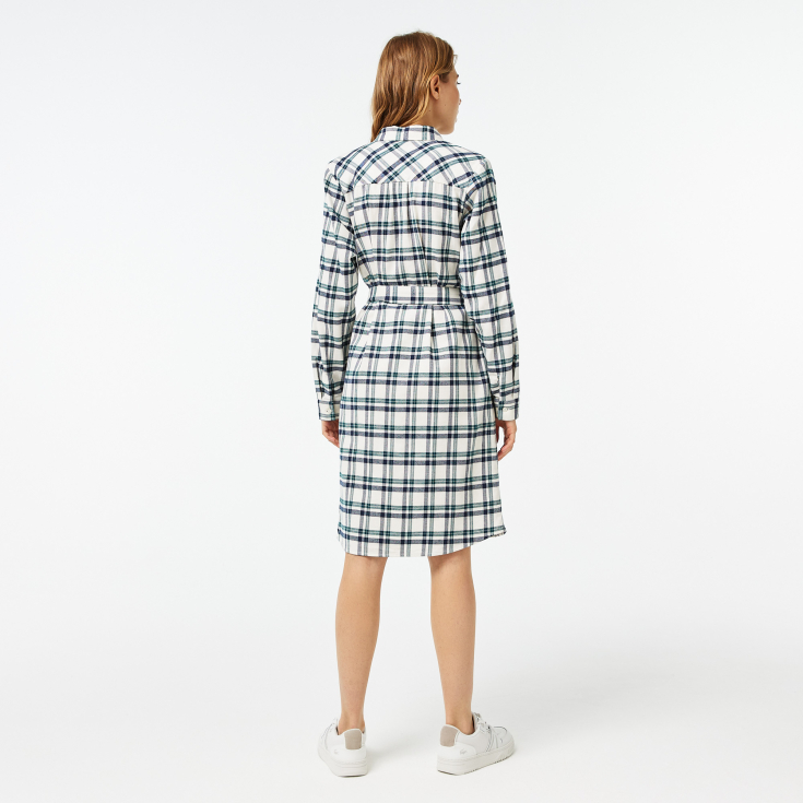 Женское платье Lacoste в клетку с поясом