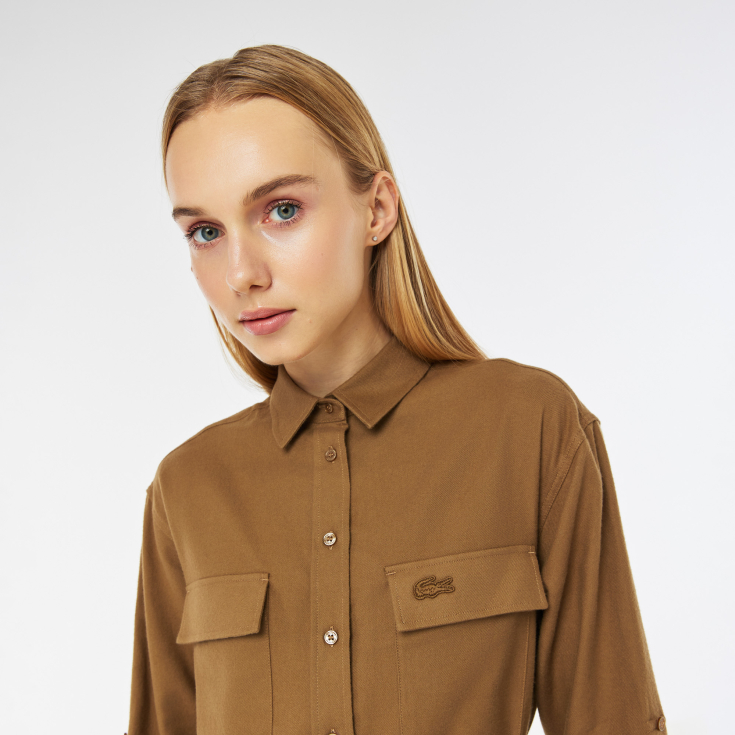 Платье Lacoste Regular Fit с длинными рукавами и поясом