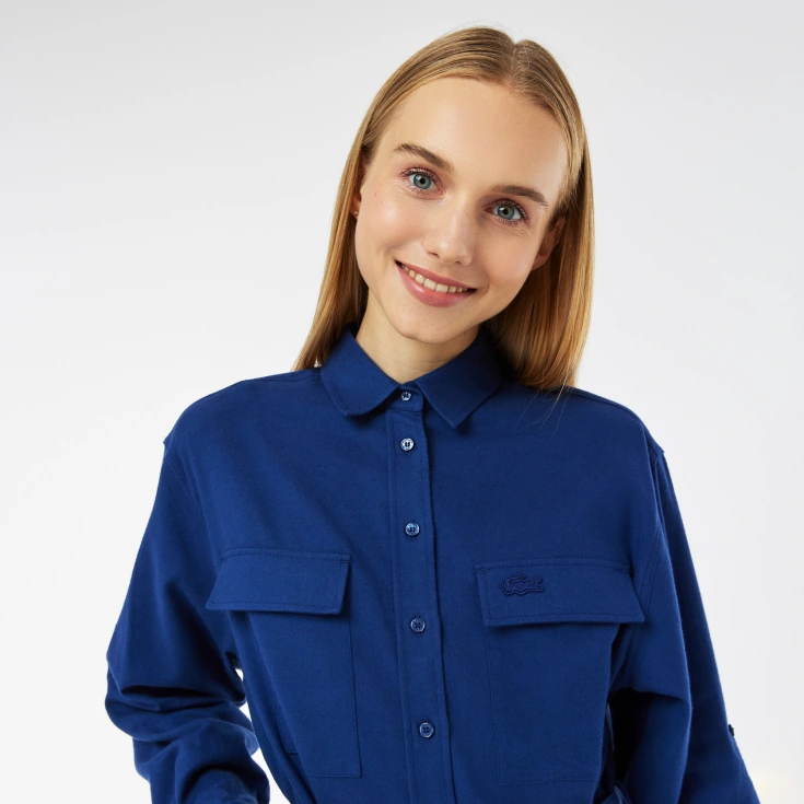 Платье Lacoste Regular Fit с длинными рукавами и поясом