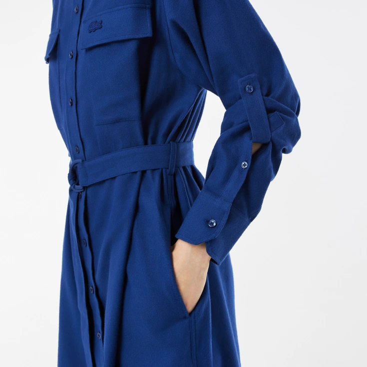 Платье Lacoste Regular Fit с длинными рукавами и поясом