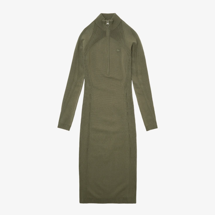 Женское облегающее длинное платье Lacoste на молнии с длинным рукавом