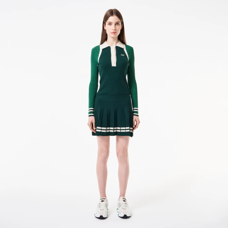 Женское эластичное платье Lacoste с длинным рукавом