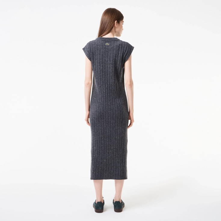 Женское обтягивающее шерстяное платье Lacoste