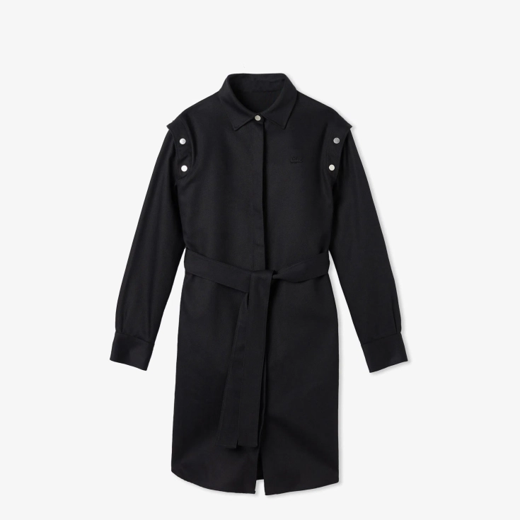 Женское платье Lacoste Relaxed Fit с поясом и длинным рукавом