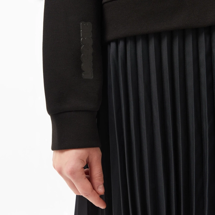 Женское плиссированное платье-толстовка Lacoste на молнии