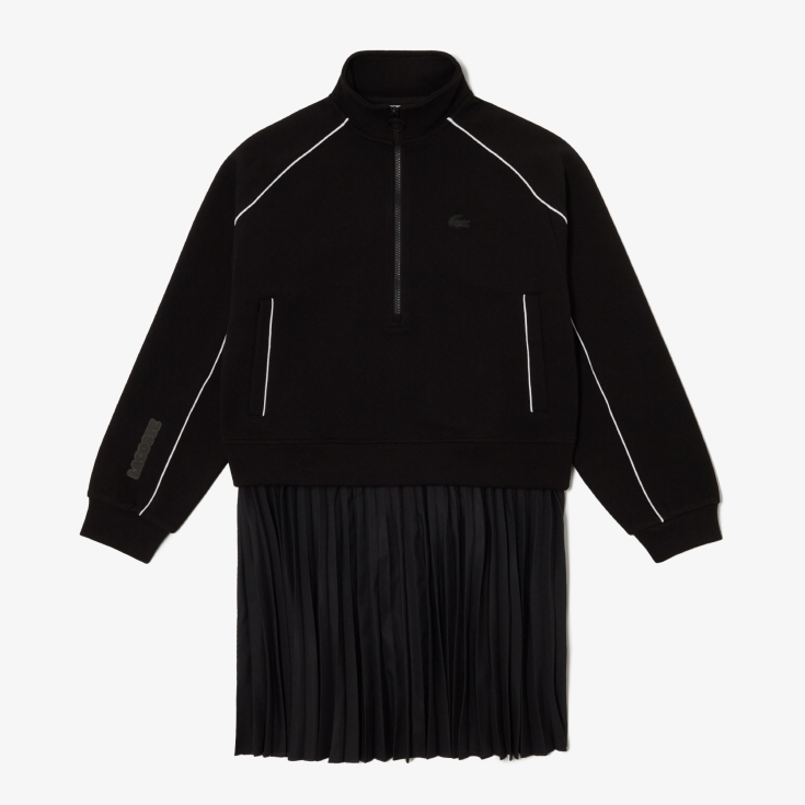 Женское плиссированное платье-толстовка Lacoste на молнии