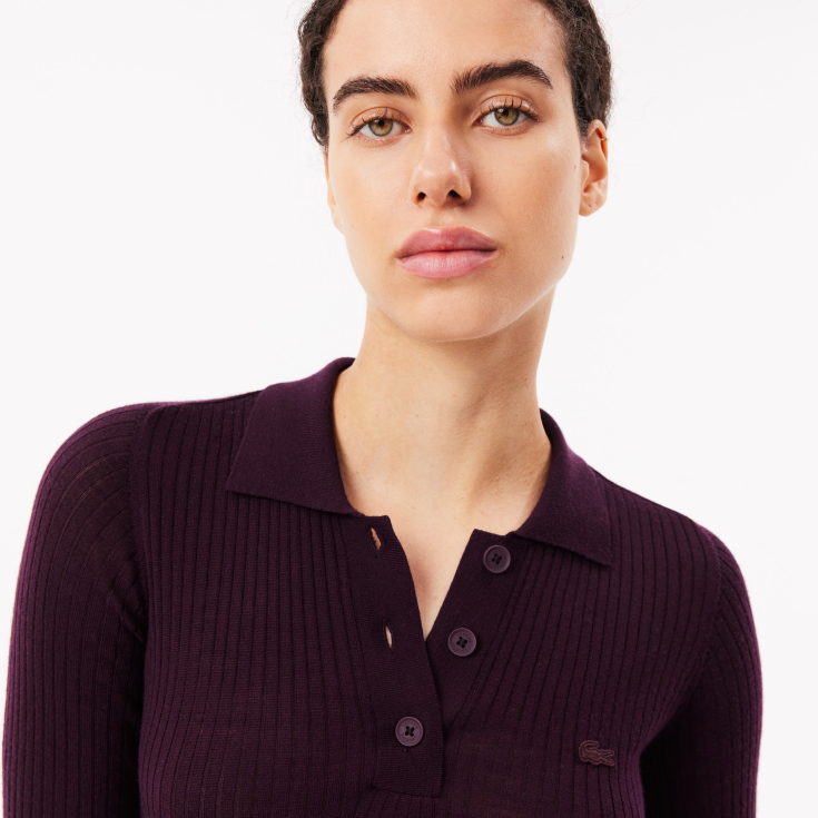 Женское шерстяное платье Lacoste с длинными рукавами