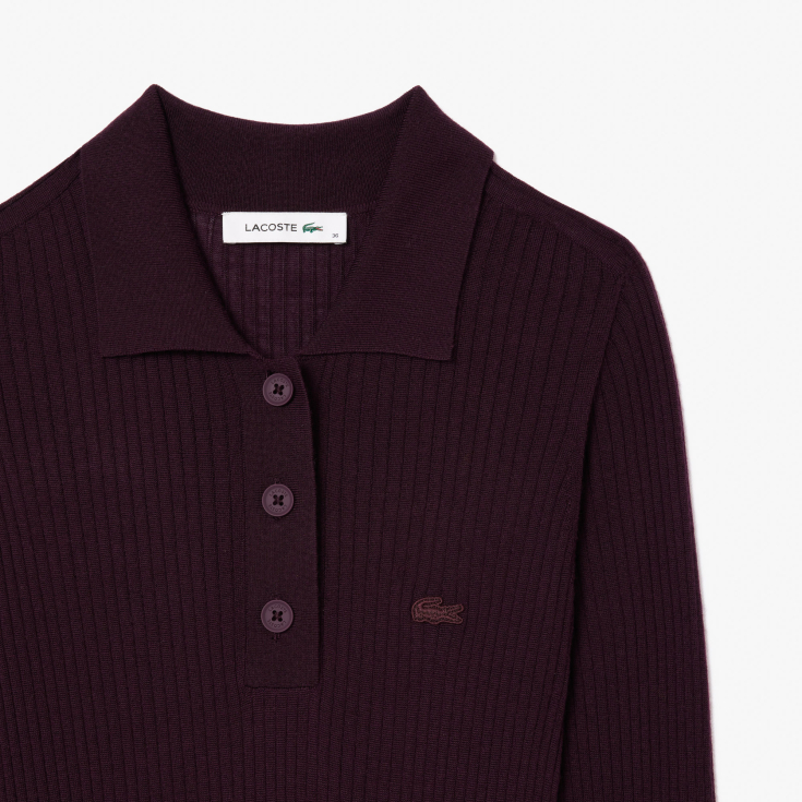 Женское шерстяное платье Lacoste с длинными рукавами