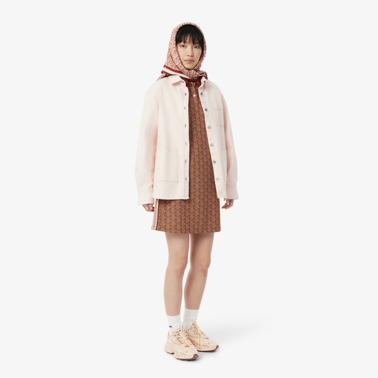 Женское облегающее платье-поло Lacoste с монограммой