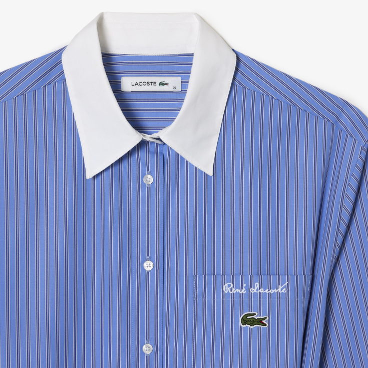 Платье - поло Lacoste в полоску с длинным рукавом и поясом