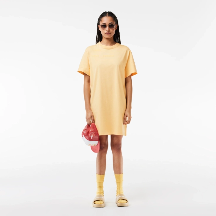 Трикотажное платье Lacoste с коротким рукавом OVERSIZED