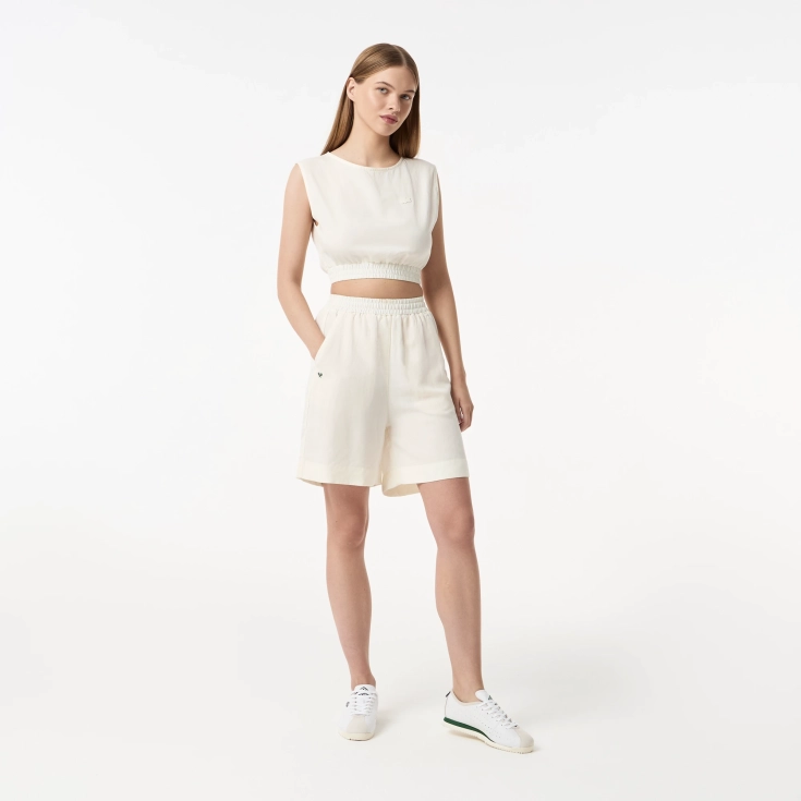 Женские шорты Lacoste из смеси льна