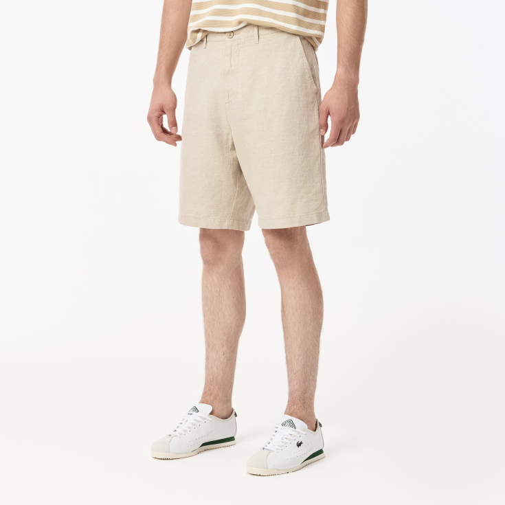 Мужские шорты Lacoste из смеси хлопка и льна