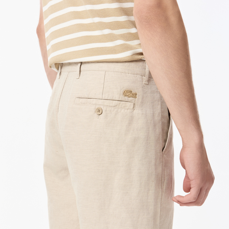 Мужские шорты Lacoste из смеси хлопка и льна