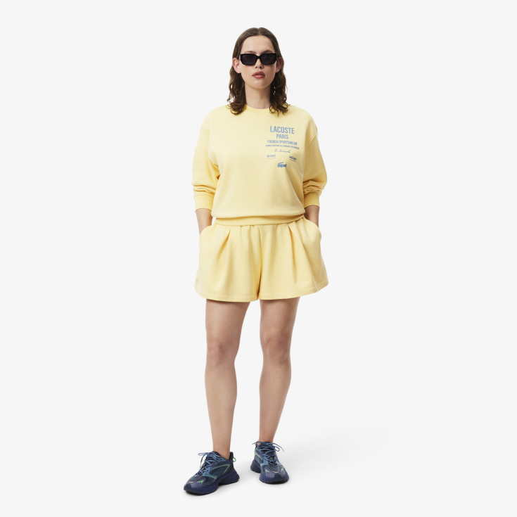 Женские плиссированные флисовые шорты Lacoste