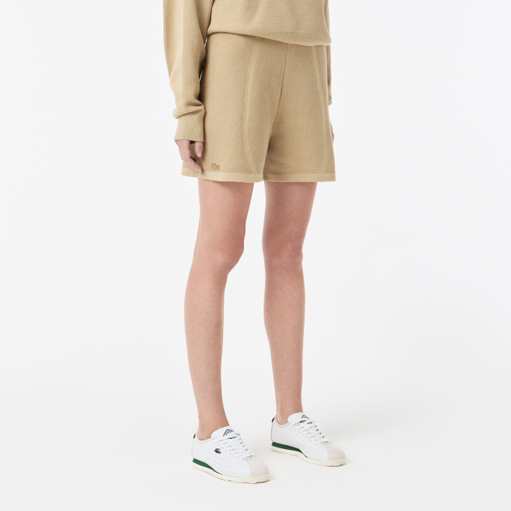 Женские рельефные шорты Lacoste из смеси хлопка