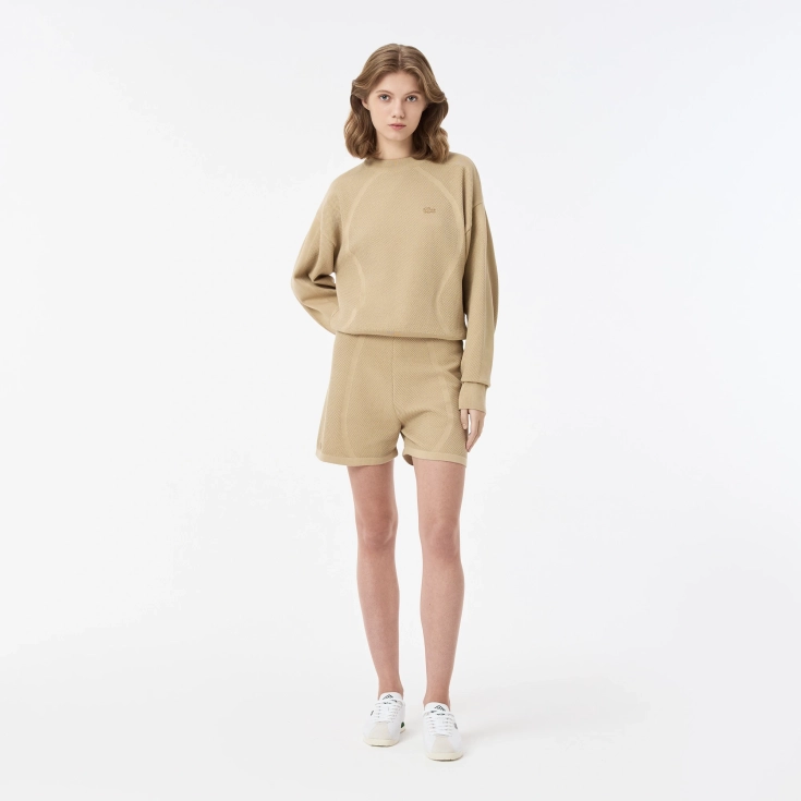 Женские рельефные шорты Lacoste из смеси хлопка