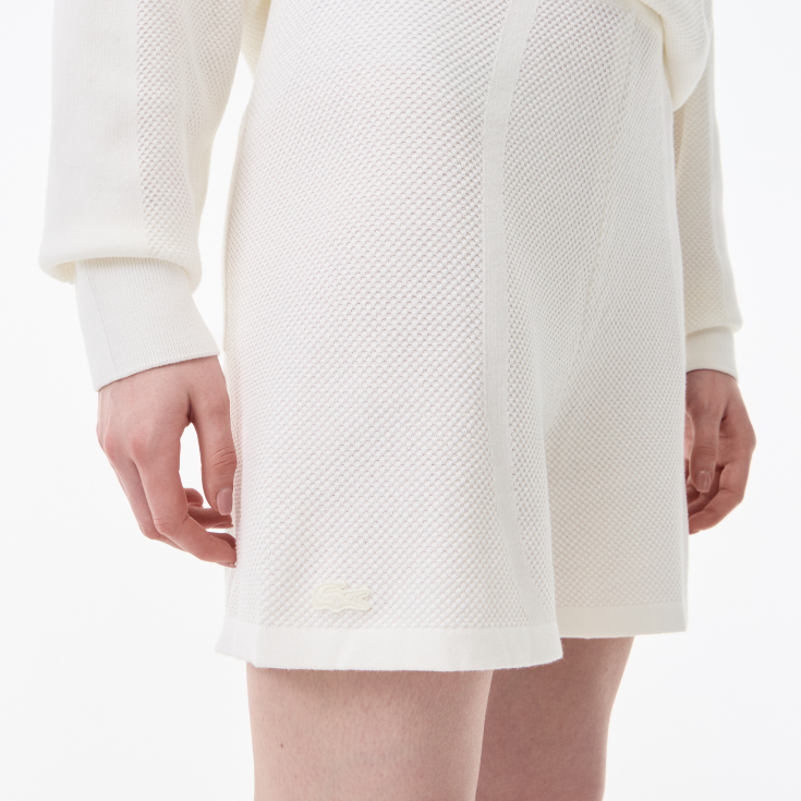 Женские рельефные шорты Lacoste из смеси хлопка