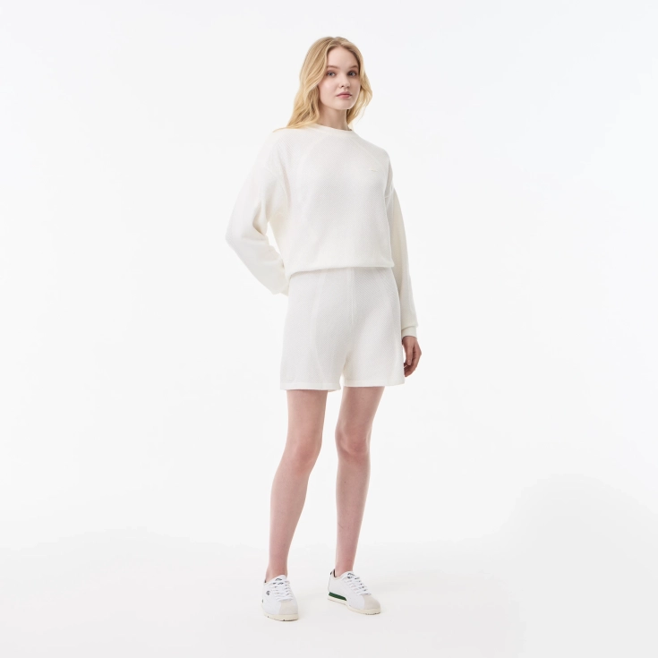 Женские рельефные шорты Lacoste из смеси хлопка