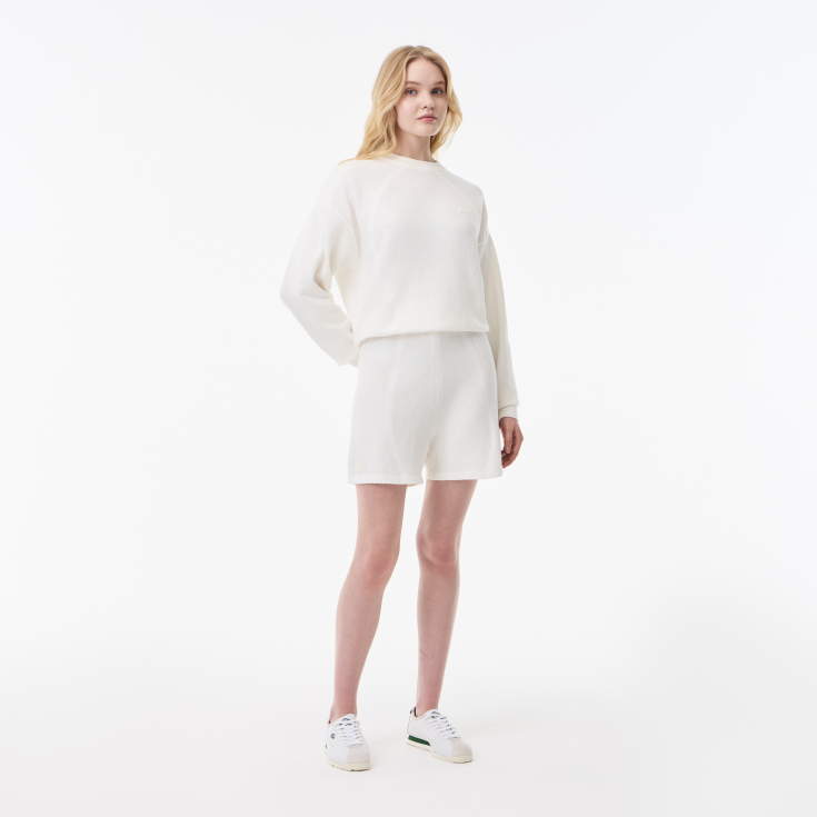Женские рельефные шорты Lacoste из смеси хлопка