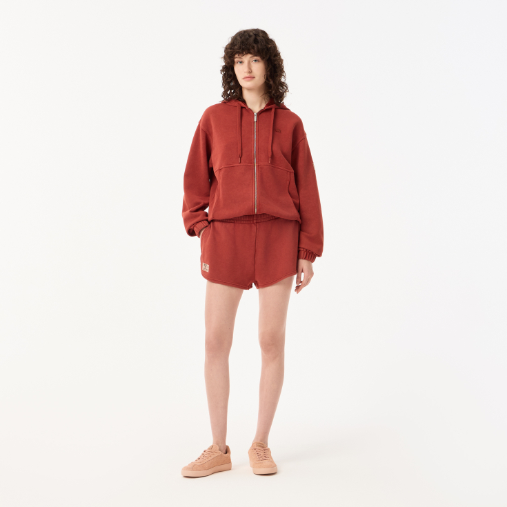 Короткие шорты Lacoste с эффектом стирки