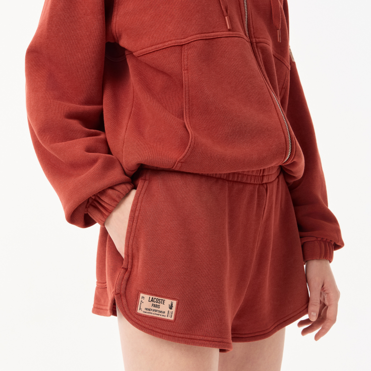 Короткие шорты Lacoste с эффектом стирки