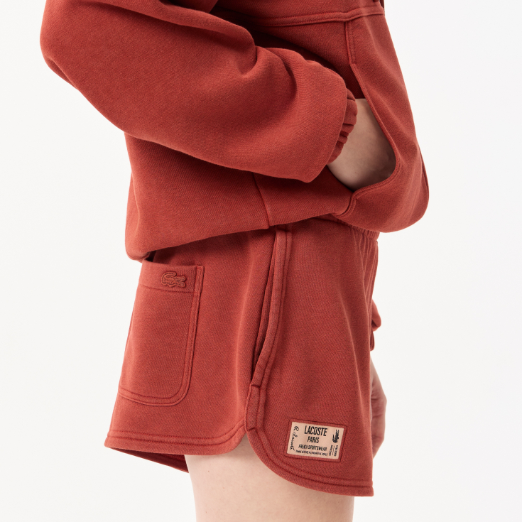 Короткие шорты Lacoste с эффектом стирки