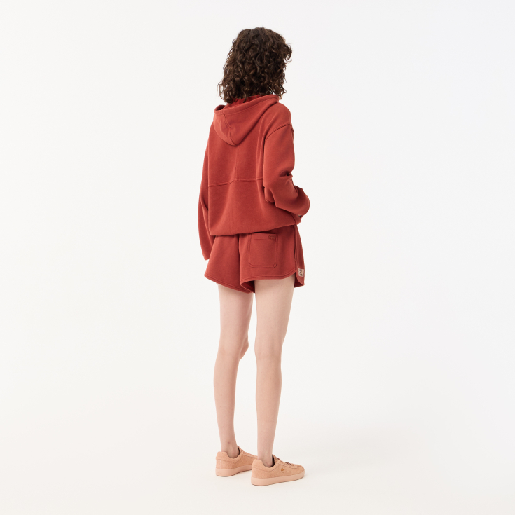 Короткие шорты Lacoste с эффектом стирки