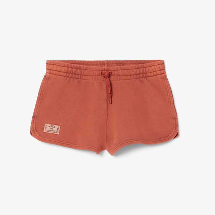 Короткие шорты Lacoste с эффектом стирки