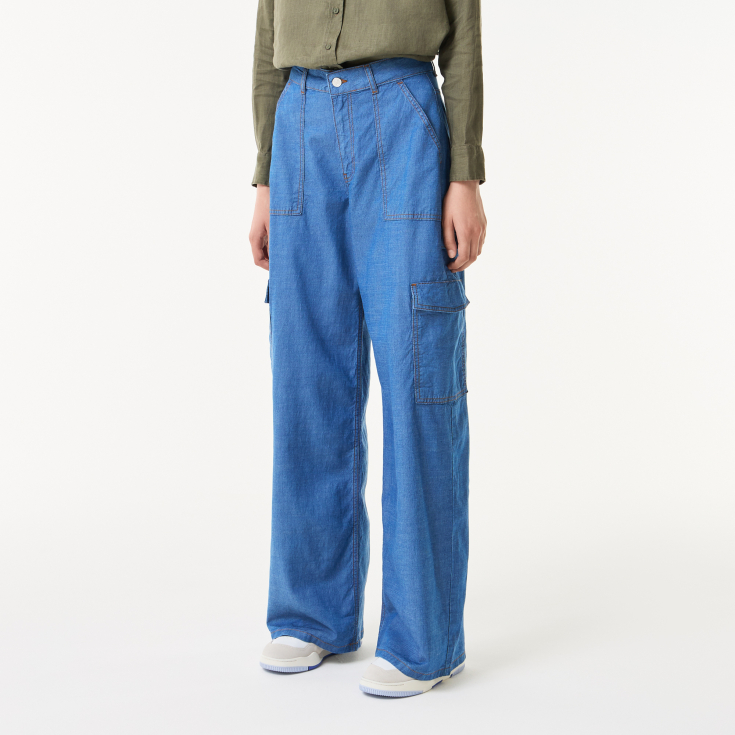 Женские прямые джинсовые брюки Lacoste Loose Fit