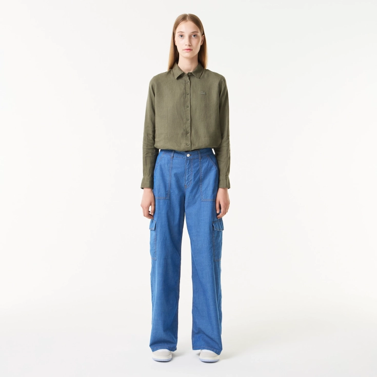 Женские прямые джинсовые брюки Lacoste Loose Fit