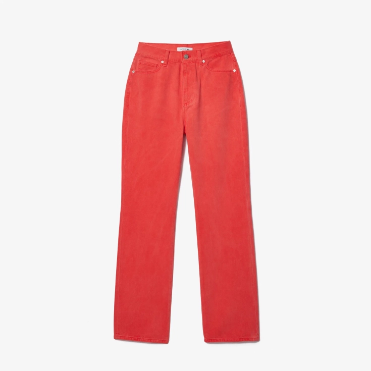 Женские прямые джинсы Lacoste из экологиески чистого хлопка