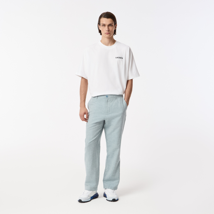 Мужские брюки Lacoste из смеси хлопка и льна